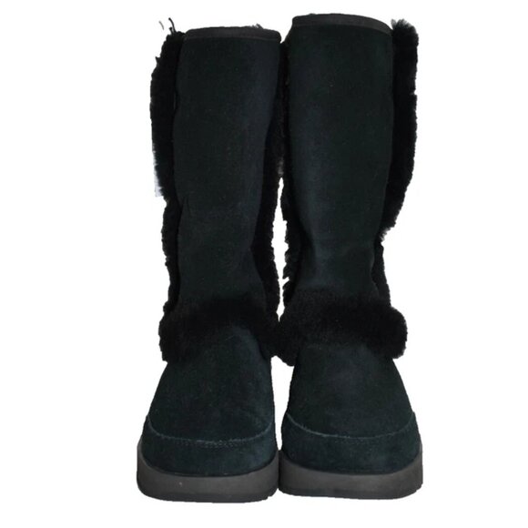 $265 UGG Sundance Genuine Shearling Waterproof SUEDE TALL Boot BLACK 6.5 (DC10) - Picture 3 of 6